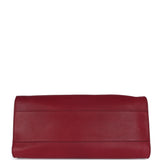 The Row Soft Margaux East West Clutch Amaranto Saddle Leather Silver Hardware