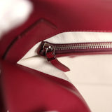 The Row Soft Margaux East West Clutch Amaranto Saddle Leather Silver Hardware