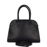 The Row Soft Margaux 10 Bag Black Saddle Leather Gold Hardware