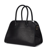 The Row Soft Margaux 10 Bag Black Saddle Leather Gold Hardware