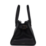 The Row Soft Margaux 10 Bag Black Saddle Leather Gold Hardware