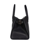 The Row Soft Margaux 12 Bag Black Saddle Leather Gold Hardware