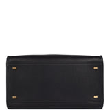 The Row Soft Margaux 12 Bag Black Saddle Leather Gold Hardware