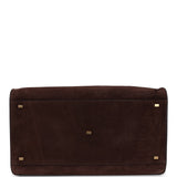 The Row Soft Margaux 17 Bag Mocha Suede Gold Hardware