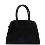 The Row Soft Margaux 10 Bag Black Suede Gold Hardware