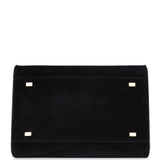 The Row Soft Margaux 10 Bag Black Suede Gold Hardware