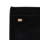 The Row Soft Margaux 10 Bag Black Suede Gold Hardware