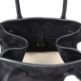 The Row Soft Margaux 10 Bag Black Suede Gold Hardware