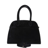 The Row Soft Margaux 10 Bag Black Suede Gold Hardware