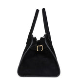 The Row Soft Margaux 10 Bag Black Suede Gold Hardware