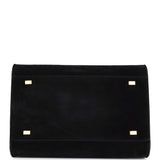 The Row Soft Margaux 10 Bag Black Suede Gold Hardware