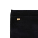 The Row Soft Margaux 10 Bag Black Suede Gold Hardware