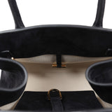 The Row Soft Margaux 10 Bag Black Suede Gold Hardware