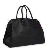 The Row Soft Margaux 15 Bag Black Saddle Gold Hardware