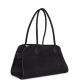 The Row Shoulder Margaux 12 Bag Black Nubuck Silver Hardware