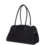 The Row Shoulder Margaux 12 Bag Black Nubuck Silver Hardware