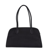 The Row Shoulder Margaux 12 Bag Black Nubuck Silver Hardware