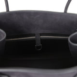 The Row Shoulder Margaux 12 Bag Black Nubuck Silver Hardware