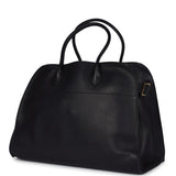 The Row Soft Margaux 15 Bag Black Saddle Gold Hardware