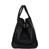 The Row Soft Margaux 15 Bag Black Saddle Gold Hardware