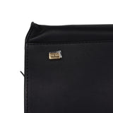 The Row Soft Margaux 15 Bag Black Saddle Gold Hardware