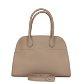 The Row Soft Margaux 10 Bag Dark Taupe Calfskin Silver Hardware