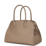 The Row Soft Margaux 10 Bag Dark Taupe Calfskin Silver Hardware