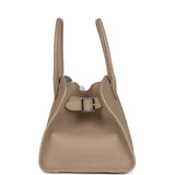 The Row Soft Margaux 10 Bag Dark Taupe Calfskin Silver Hardware