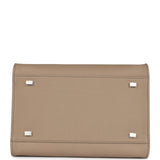 The Row Soft Margaux 10 Bag Dark Taupe Calfskin Silver Hardware