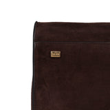 The Row Soft Margaux 17 Bag Mocha Suede Gold Hardware