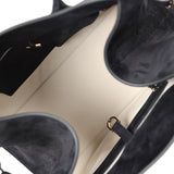 The Row Soft Margaux 15 Bag Black Suede Gold Hardware