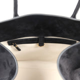 The Row Soft Margaux 15 Bag Black Suede Gold Hardware