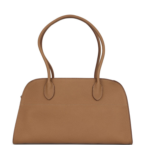 The Row Margaux Shoulder 12 Bag Sandpit Calfskin Silver Hardware