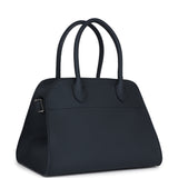 The Row Soft Margaux 10 Bag Dark Navy Calfskin Silver Hardware