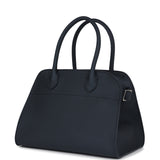 The Row Soft Margaux 10 Bag Dark Navy Calfskin Silver Hardware