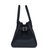 The Row Soft Margaux 10 Bag Dark Navy Calfskin Silver Hardware