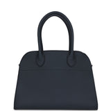 The Row Soft Margaux 10 Bag Dark Navy Calfskin Silver Hardware