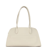 The Row Margaux Shoulder 12 Bag White Calfskin Silver Hardware