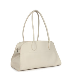 The Row Margaux Shoulder 12 Bag White Calfskin Silver Hardware