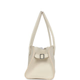 The Row Margaux Shoulder 12 Bag White Calfskin Silver Hardware