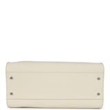 The Row Margaux Shoulder 12 Bag White Calfskin Silver Hardware