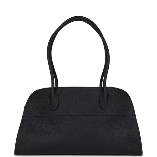 The Row Shoulder Margaux 12 Bag Black Calfskin Silver Hardware