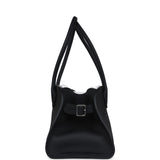 The Row Shoulder Margaux 12 Bag Black Calfskin Silver Hardware