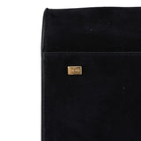 The Row Soft Margaux 17 Bag Black Suede Gold Hardware