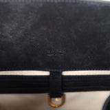 The Row Soft Margaux 17 Bag Black Suede Gold Hardware