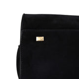 The Row Soft Margaux 15 Bag Black Suede Gold Hardware