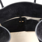 The Row Soft Margaux 15 Bag Black Suede Gold Hardware