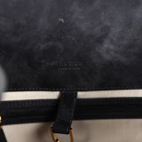 The Row Soft Margaux 15 Bag Black Suede Gold Hardware