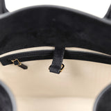 The Row Soft Margaux 15 Bag Black Suede Gold Hardware