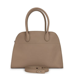 The Row Soft Margaux 10 Bag Dark Taupe Calfskin Silver Hardware